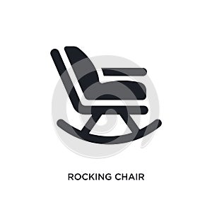 black rocking chair isolated vector icon. simple element illustration from furniture concept vector icons. rocking chair editable