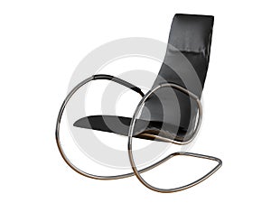 Black rocking chair on a white background 3d rendering
