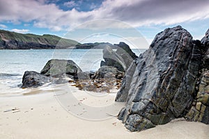 Black rocks on Mangersta beach