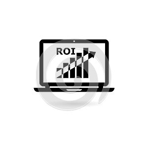 Black ROI concept icon or logo