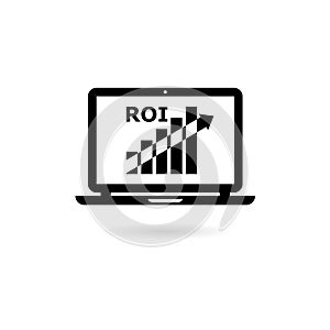 Black ROI concept icon or logo photo