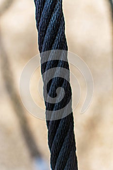 Black rope closeup