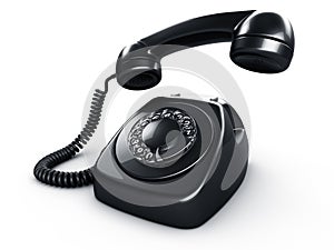 Black rotary phone