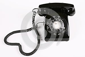 Black rotary phone