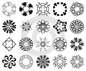 Black round vector design elements