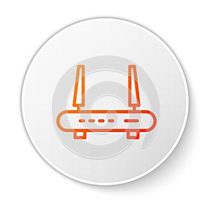 Black Router and wi-fi signal icon isolated on white background. Wireless ethernet modem router. Computer technology