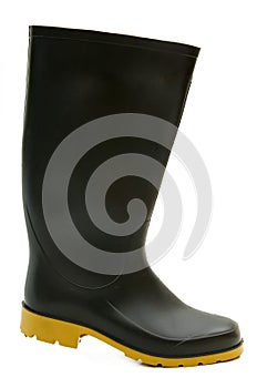 Black rubber boots