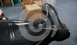 Black rubber boots, these rubber boots are usually worn by mining and construction workers
