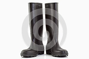 Black rubber boots