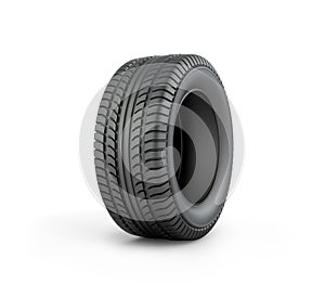Black rubber car tire