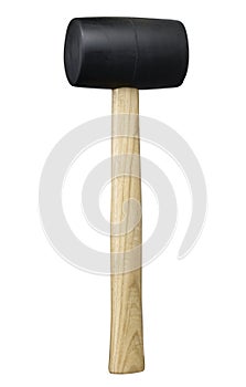 A black rubber mallet