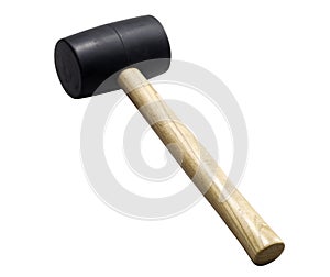 A black rubber mallet