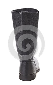 Black rubber overshoe.