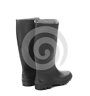 Black rubber overshoe.