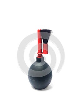 Black rubber pear enema for dusting equipment isolated