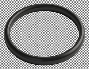 Black rubber ring on checkered background