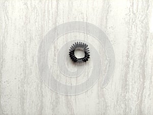 Black rubber spiral spring