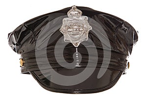 Black rubber stripper police hat