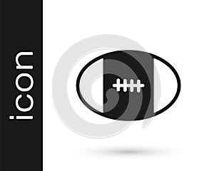 Black Rugby ball icon isolated on white background. Vector