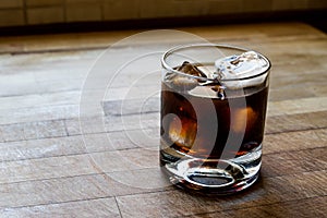 Black Russian Cocktail with vodka and coffee liquor