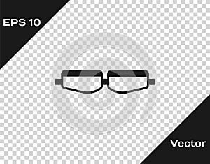 Black Safety goggle glasses icon isolated on transparent background. Vector Illustration