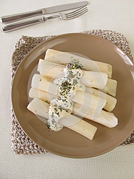 Black salsify roots with mustard sauce