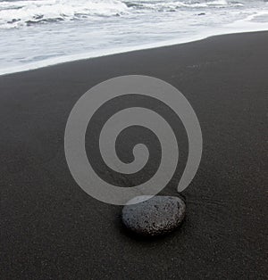 Black sand beach