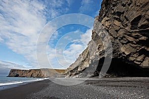 Black sand beach in Dyrholaey, Iceland