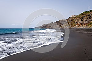 Black sand beach in Fogo Island, Cape Verde