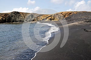 Black sand beach known as nesting ground for turtles