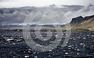 The black sand beach of Reynisfjara in Iceland