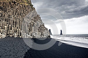 The black sand beach of Reynisfjara in Iceland