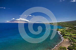 Black Sand Beach and south Maui coastline, Hawaii, USA