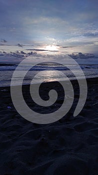 Black Sand Beach on a sunset