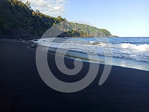 Black sand beach in Vincendo, Saint Joseph, Reunion