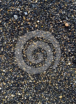 Black sand close up view photo