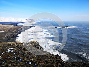 Black Sand coastline landscape in Iceland