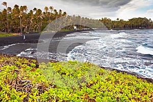 Black sands beach hawaii big island volcanic sand