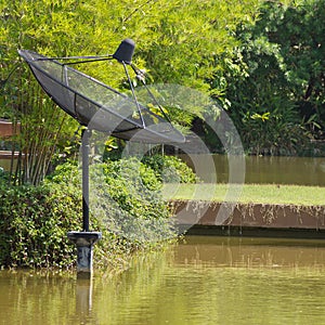 Black satellite dish