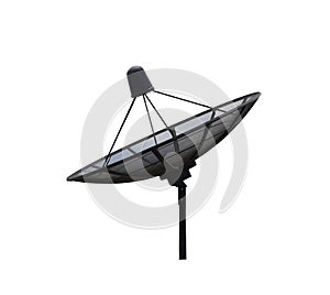 Black Satellite dish isolated on white background