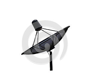 Black Satellite dish isolated on white background