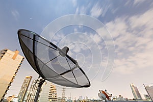 Black Satellite dish