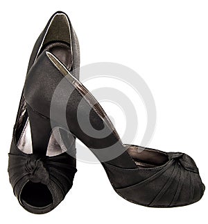Black satin shoes