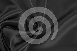 Black satin or silk fabric