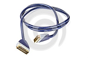 Black scart cable for television and satellite.