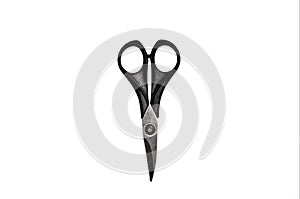 Black scissors isolated on white background