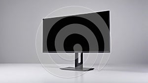 Black screen monitor, computer accessory, on white isolated background