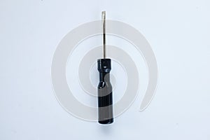 Black screwdriver isolate on a white background.Mechanic tools concept