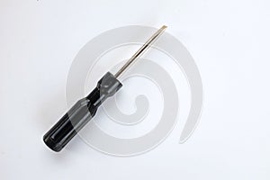Black screwdriver isolate on a white background.Mechanic tools concept