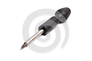 Black screwdriver isolated on a plain white